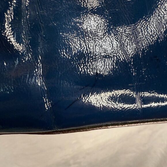 Coach Blue Patent Leather Satchel - Picture 6 of 9